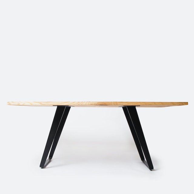 A table on a white surface