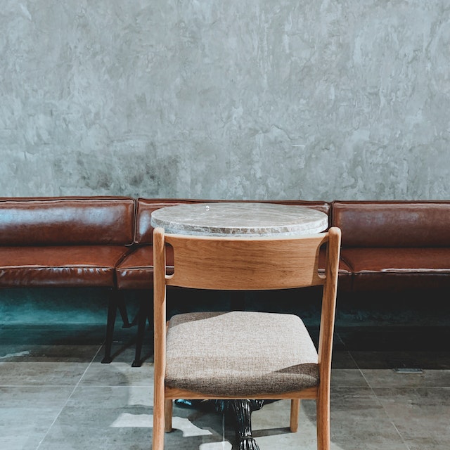 A empty wooden chairs